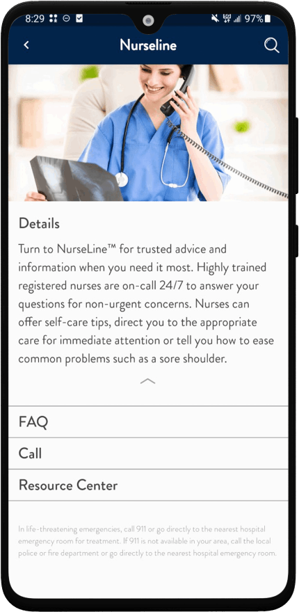 Nurseline screenshot